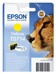 Epson T0714 Cheetah Yellow Standard Capacity Ink Cartridge 6ml - C13T07144012