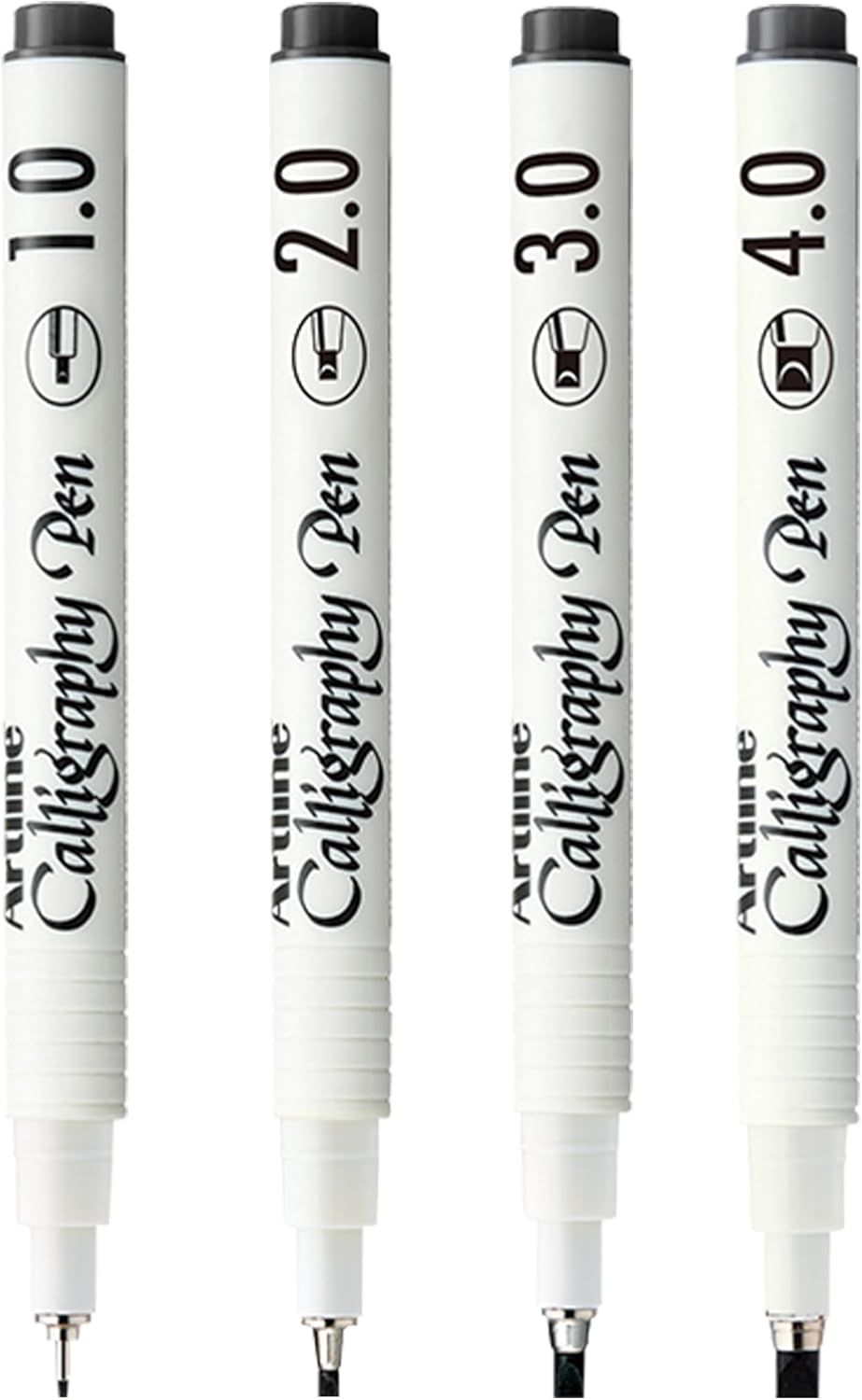 Artline EK-240W4 Calligraphy Pen - Assorted (Pack of 4), black