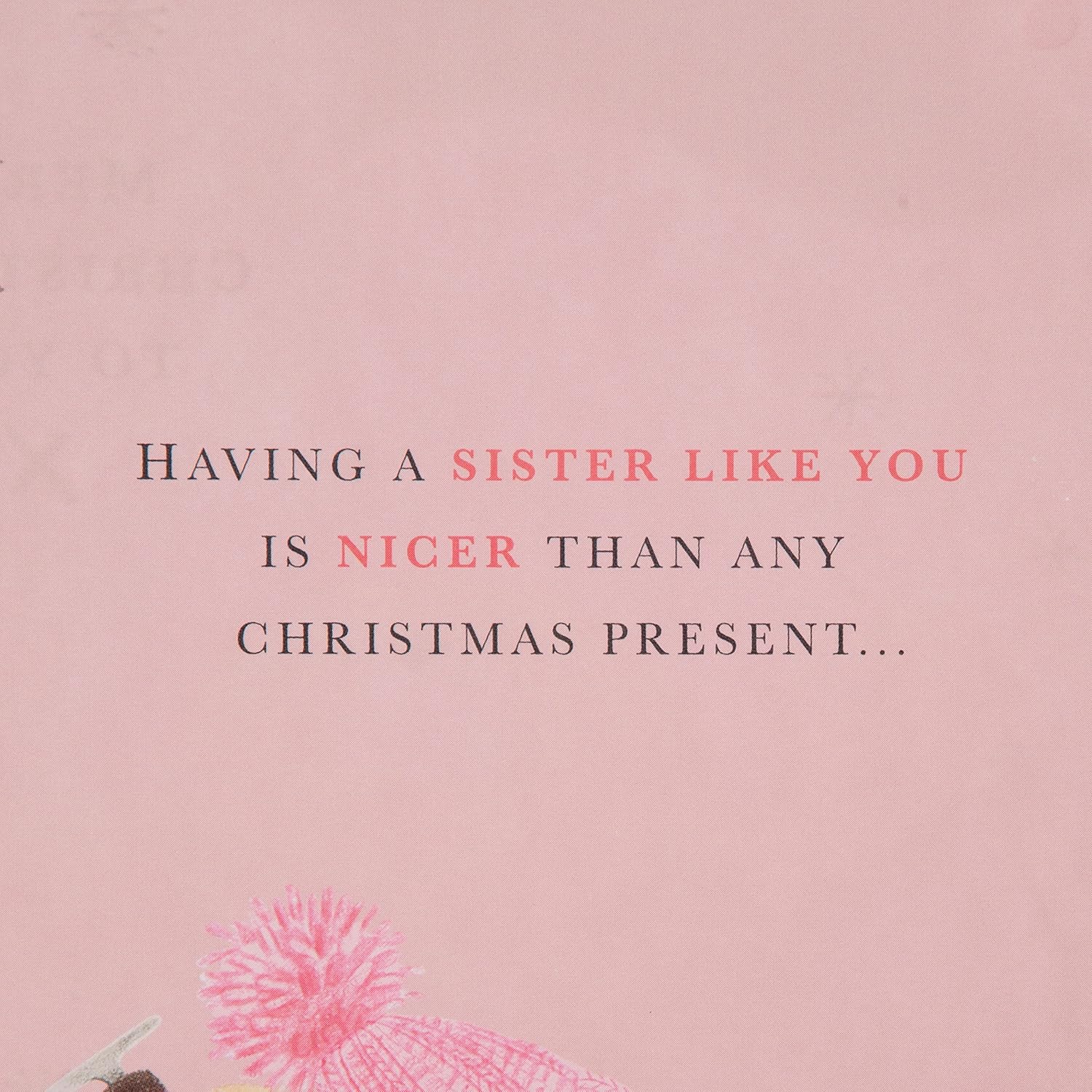 Christmas Greeting Card for Sister with Festive Seasonal Design and Heartfelt Wishes