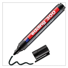 edding 300 Permanent Marker Bullet Tip 1.5-3mm Line Black (Pack 10) - 4-300001