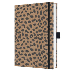 Sigel Jolie Notebook A5 Hardcover A5 152x203x19mm Kraft Paper Cover 192 100gsm Ruled Pages With Pen Loop & Elastic Fastener Pure Cheetah - JN851