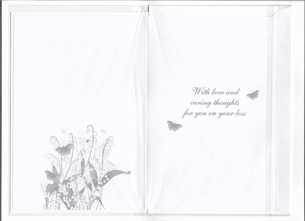 Sympathy Card - Butterflies and Lily of The Valley