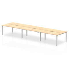 Evolve Plus 1200mm Back to Back 6 Person Desk Maple Top Silver Frame BE299 DD