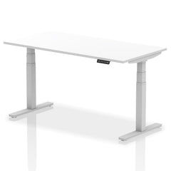 Dynamic Air 1600 x 800mm Height Adjustable Desk White Top Silver Leg HA01011 DD