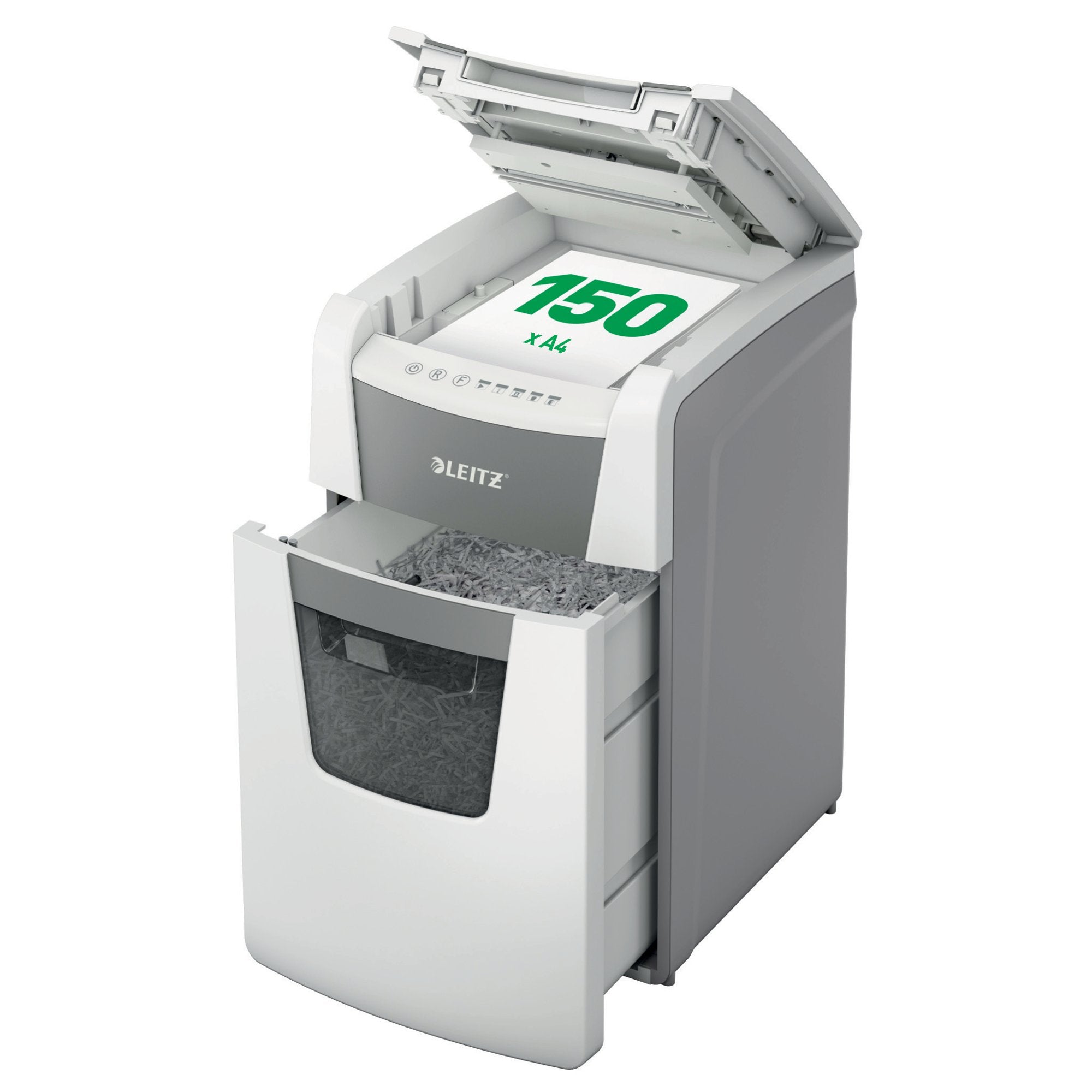 Leitz IQ AutoFeed Office 150 Cross Cut Shredder 44 Litre 150 Sheet Automatic/8 Sheet Manual White 80131000 DD