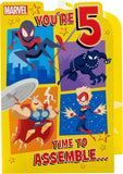 Marvel 5th Birthday Card For Him/Boy With Envelope - Cartoon Design