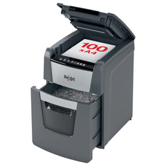 Rexel Optimum AutoFeed Plus 100M Micro Cut Shredder 34 Litre 100 Sheet Automatic/6 Sheet Manual Black 2020100M