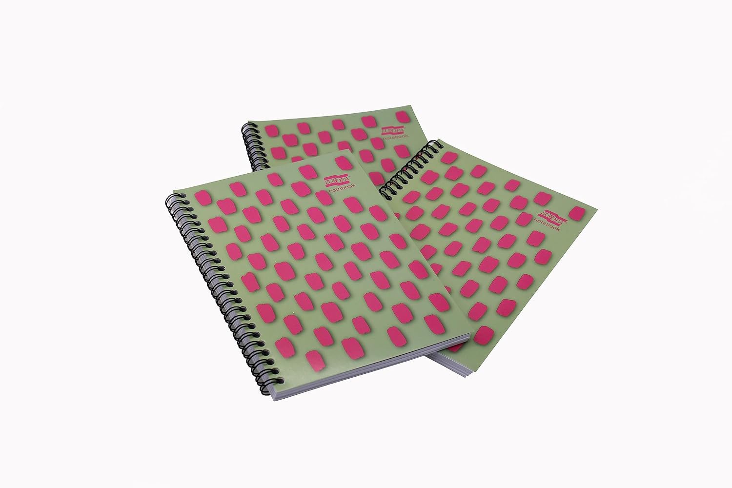 Europa Splash A5 Notepad Wirebound 160 Pages 80gsm FSC Paper Ruled Punched 4 Holes Pink (Pack 3) - EU1505Z