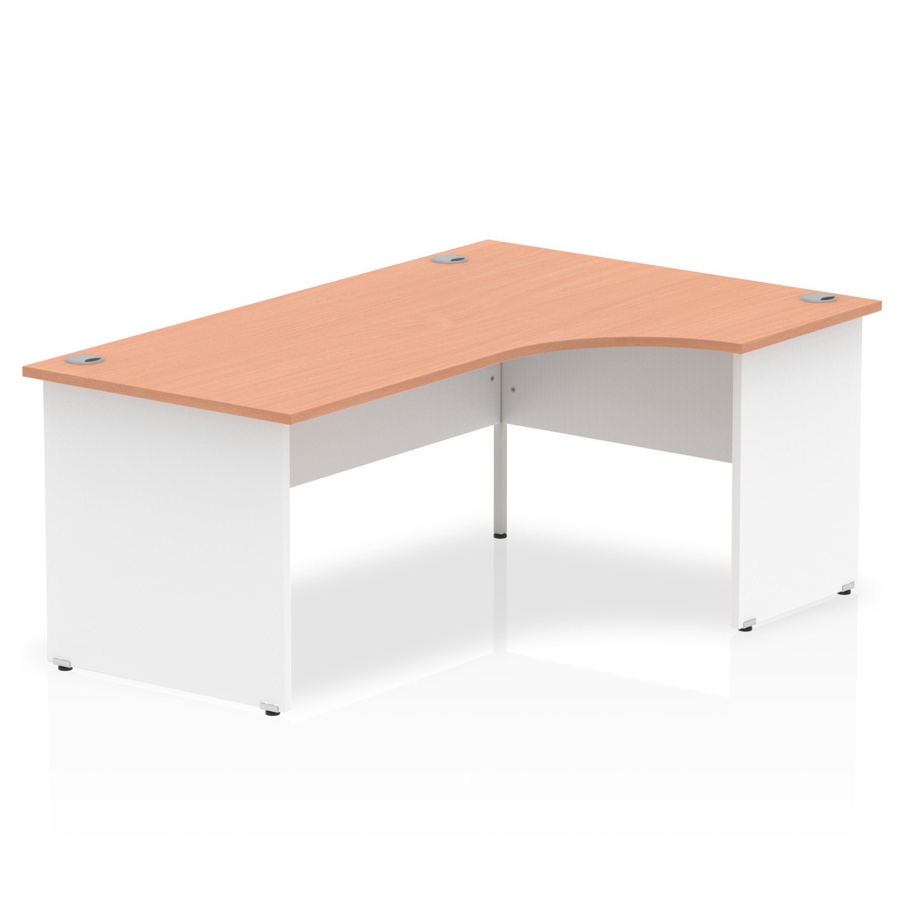 Dynamic Impulse 1800mm Right Crescent Desk Beech Top White Panel End Leg TT000045 DD