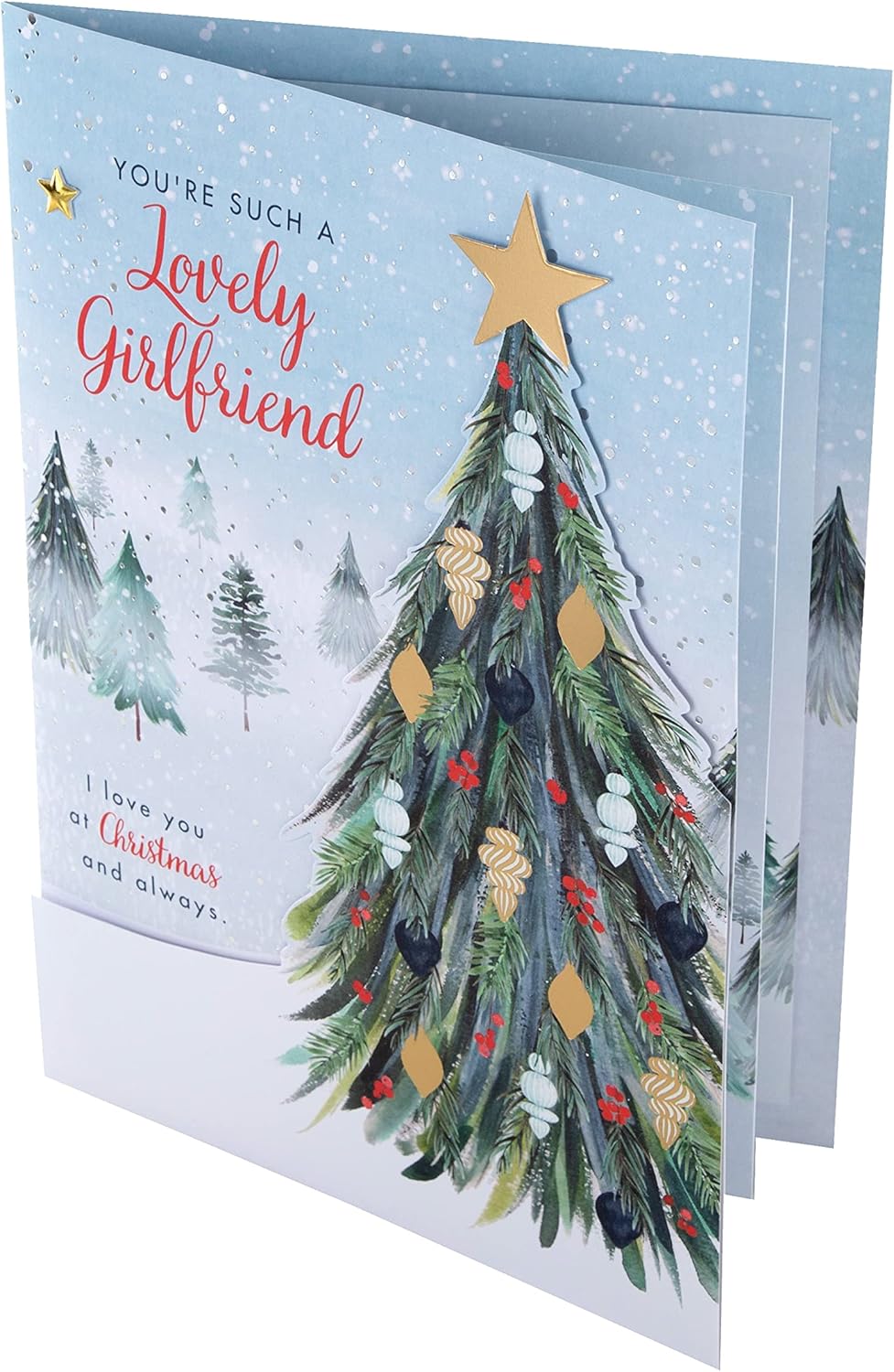 Girlfriend Open Christmas Card – Heartfelt Festive Greeting