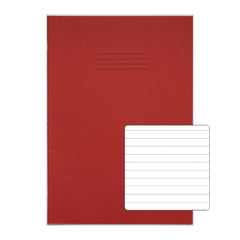 Rhino 13 x 9 A4+ Oversized Exercise Book 40 Page Ruled 8mm Red (Pack 100) - VDU024-110-0 DD