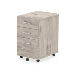 Impulse 3 Drawer Under Desk Pedestal Grey Oak I003226 DD