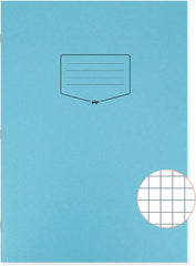 Silvine Tough Shell Exercise Book A4 7mm Squares Blue (Pack 25) EX155