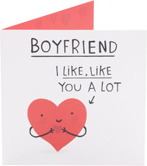 UK Greetings Valentine's Day Card For Boyfriend - Cute Smiley Heart Design