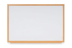Bi-Office Earth-It Non Magnetic Melamine Whiteboard Oak Wood Frame 2400x1200mm - MB86002319 DD