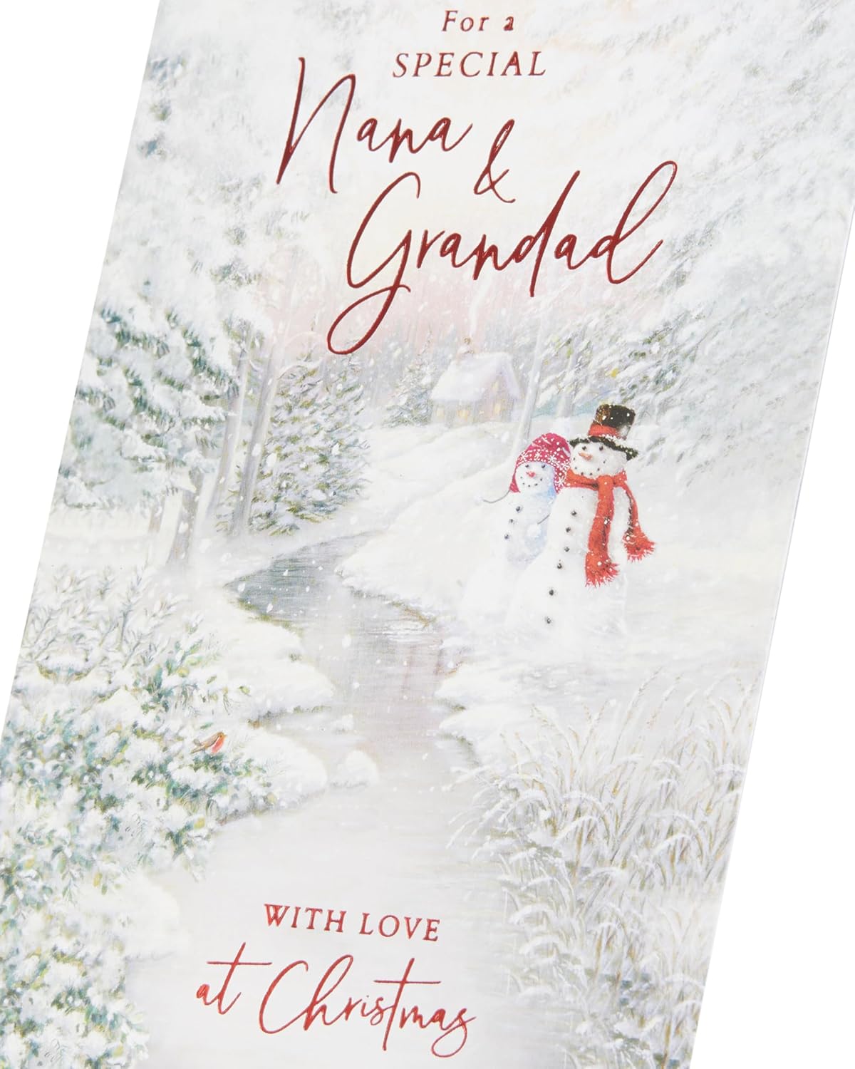 UK Greetings Christmas Card for Nana & Grandad – Stunning Snowcouple Design