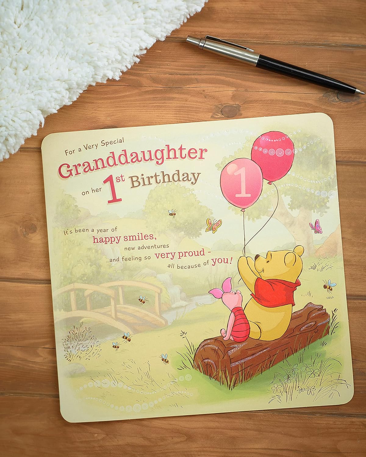 Disney's Winnie The Pooh 1st Granddaughter Birthday Card