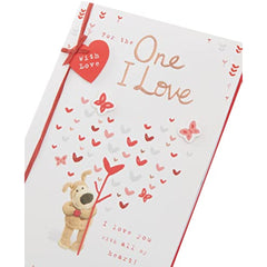 Boofle Stood Holding Tiny Hearts One I Love Valentine's Day Card