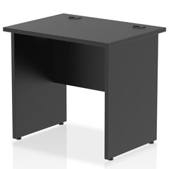 Dynamic Impulse W800 x D600 x H730mm Straight Office Desk With Cable Management Ports Panel End Leg Black Finish - I004967 DD