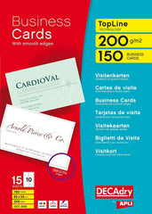 DECAdry TopLine Business Card Straight Corner 85x54mm 10 Per Sheet 200gsm White (Pack 150) - OCC3342