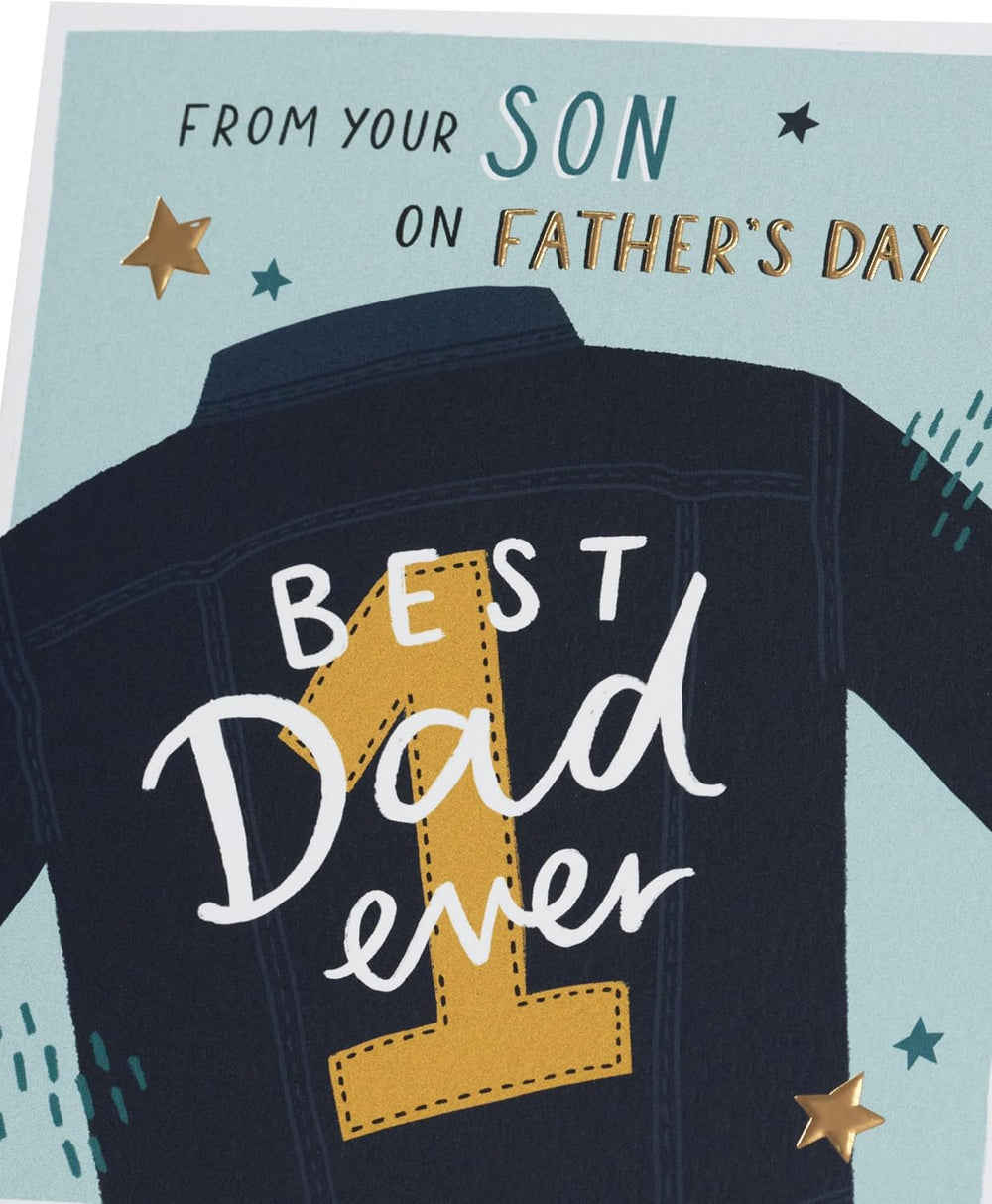 UK Greetings Father's Day Card from Your Son - Best Dad Ever Jacket Design
