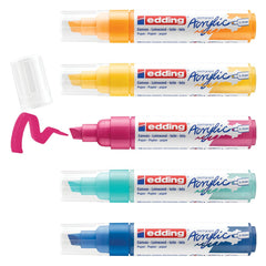 edding 5000 Acrylic Marker Chisel Tip 5-10mm Line Assorted Abstract Colours (Pack 5) 4-5000-5-999