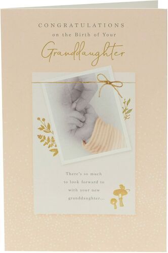 Gold Foil Details New Granddaughter Congratulations Card