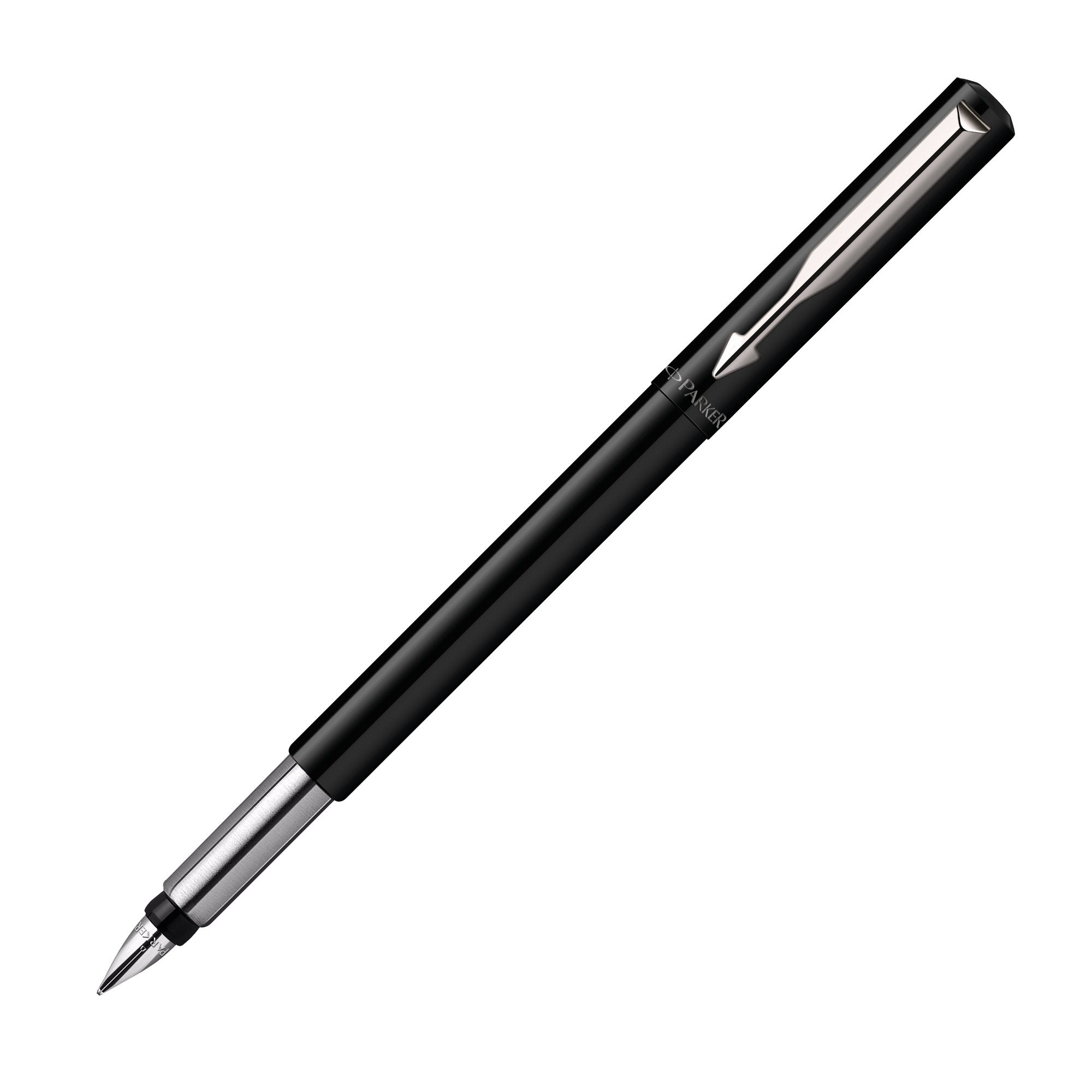 Parker Vector Fountain Pen Black/Stainless Steel Barrel Blue Ink - S0881041