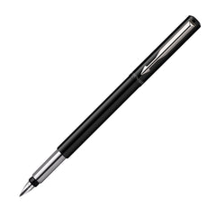 Parker Vector Fountain Pen Black/Stainless Steel Barrel Blue Ink - S0881041