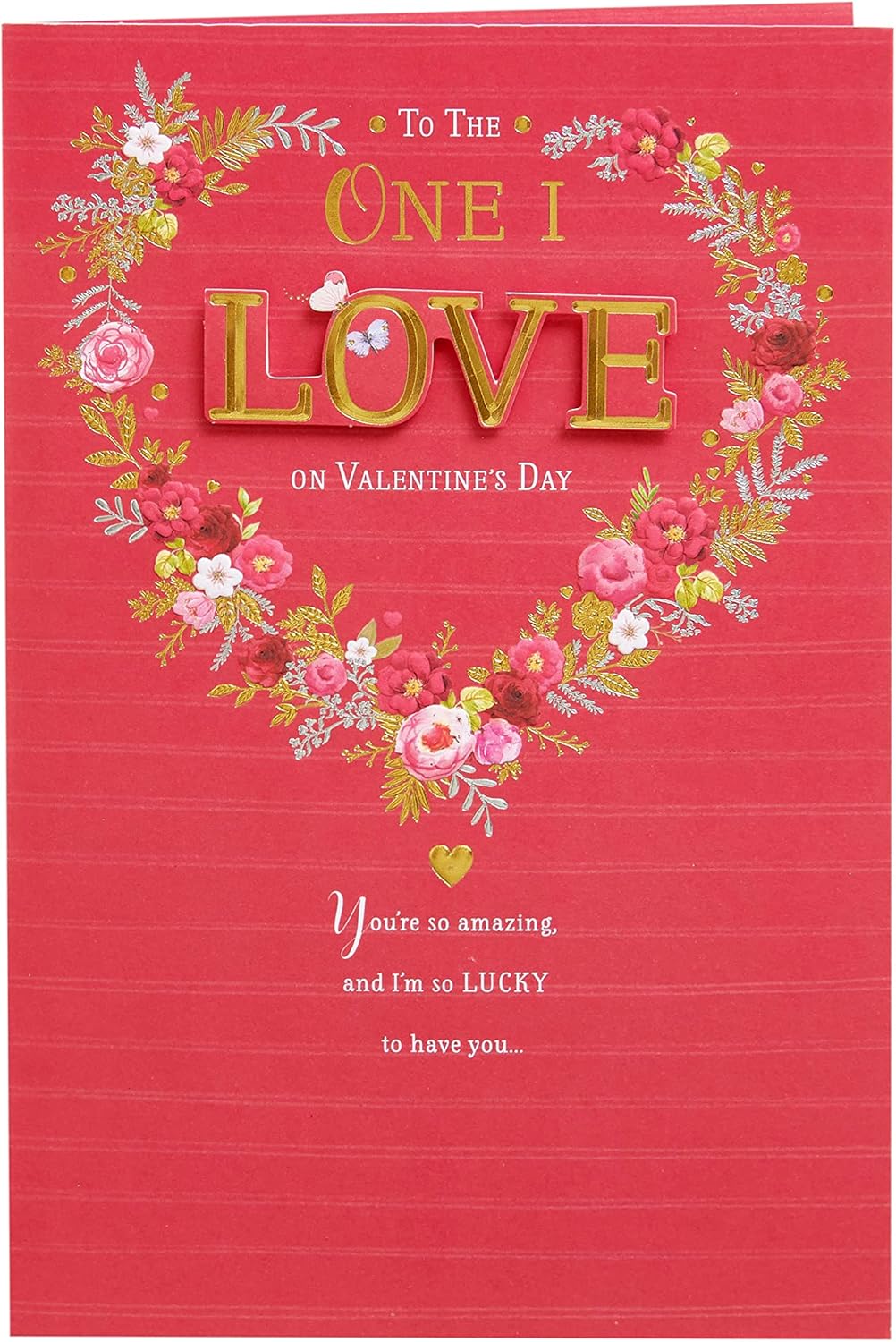 Floral Heart Design for The One I Love Valentine's Day Card