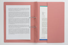 Guildhall Spring Pocket Transfer File Manilla Foolscap 315gsm Pink (Pack 25) - 211/9064Z
