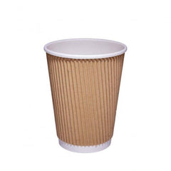 ValueX Hot Drink Cup Kraft Ripple 12oz (Pack 25) - 0511053