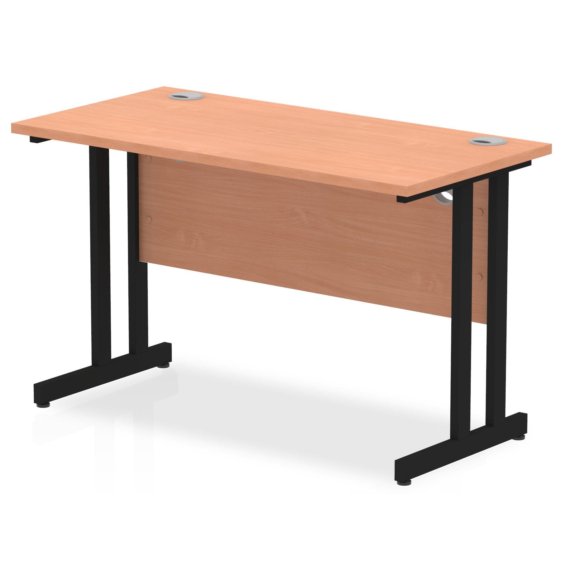Impulse 1200 x 600mm Straight Desk Beech Top Black Cantilever Leg MI003196 DD