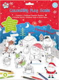 Kids Create Christmas coloring play scenes with stickers, festive kids activity set for creative holiday fun and imaginative play.