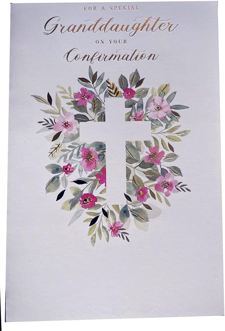 Kingfisher Confirmation granddaughter greeting card featuring a heartfelt design, ideal for celebrating special religious milestones.
