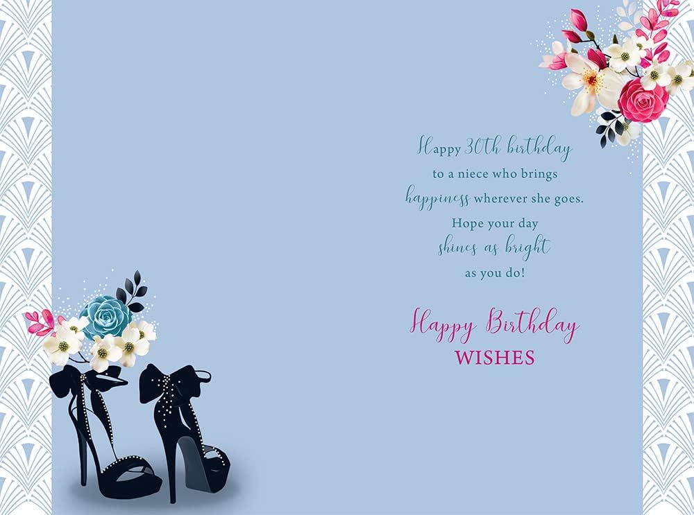 Kingfisher greeting card for a special niece's 30th birthday, featuring colorful birthday-themed design on the front.