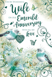 Kingfisher Wife Emerald Greeting Card with intricate floral design, perfect for special occasions or heartfelt messages.