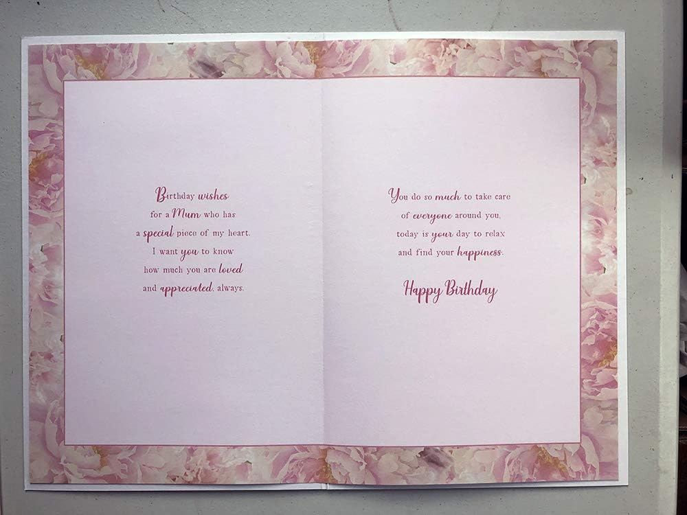 Kingfisher Wonderful Mum birthday greeting card with floral design and decorative stand, perfect for celebrating mothers.