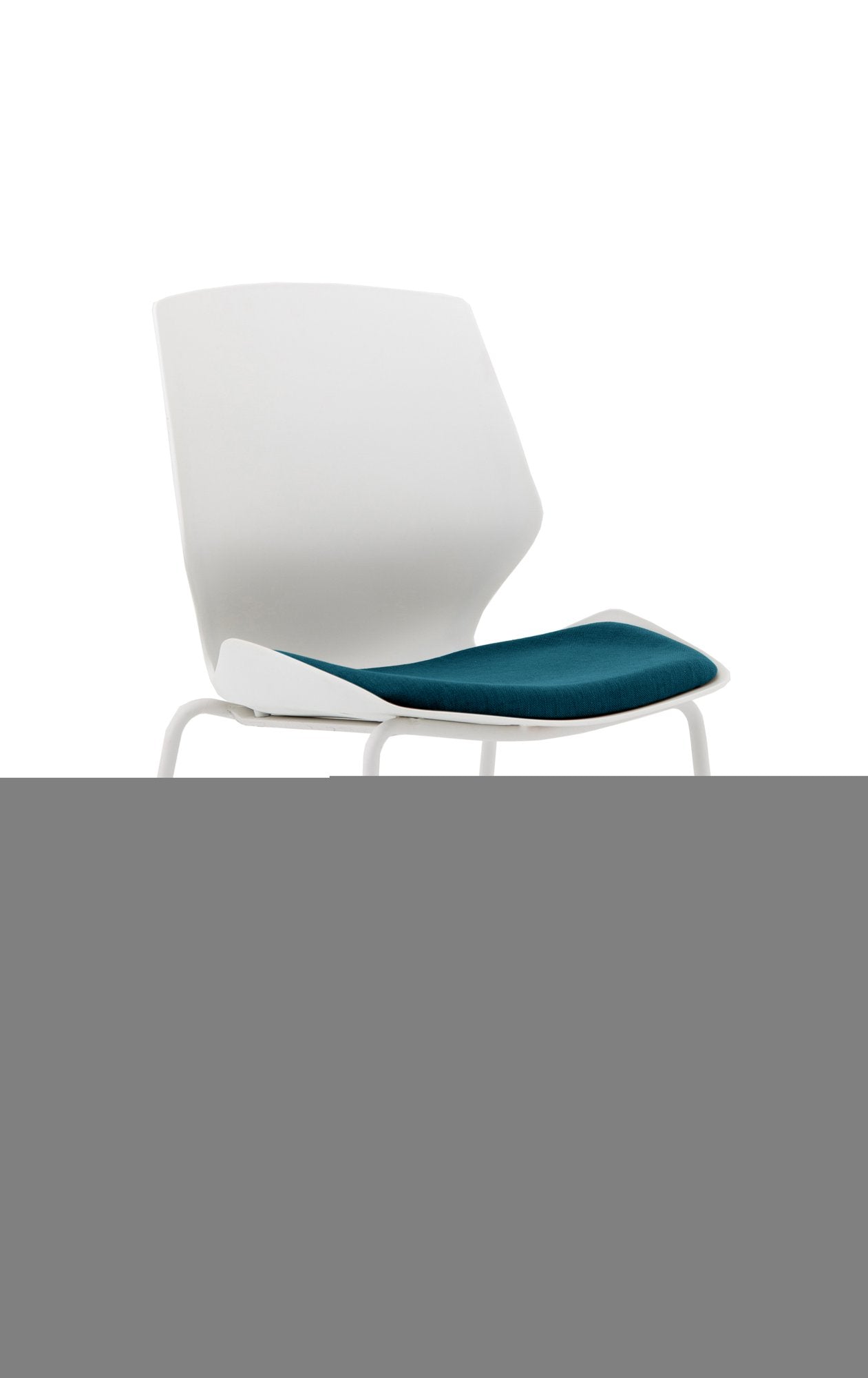 Florence White Frame Visitor Chair in Maringa Teal KCUP1538 DD