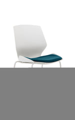 Florence White Frame Visitor Chair in Maringa Teal KCUP1538 DD