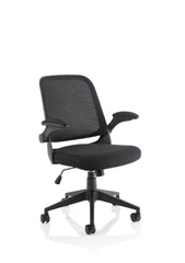 Crew Task Operator Mesh Office Chair With Folding Arms Black - OP000318 - DD
