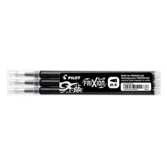 Pilot FriXion Ball/Clicker Pen Refill 0.5mm Tip Black (Pack 3) - 77300301