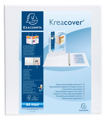 Exacompta Presentation Ring Binder Polypropylene 4 D-Ring A4+ 40mm Rings White (Pack 10) - 51843E