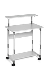 Durable SYSTEM PC Workstation Trolley 80 Variable Height Grey - 371810 DD