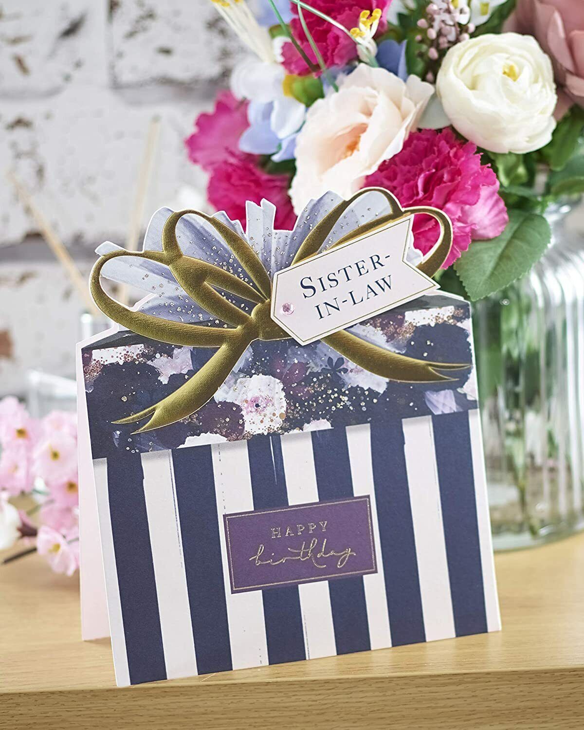 Sister-in-Law Birthday Card Luxury Shaped Ornate Present