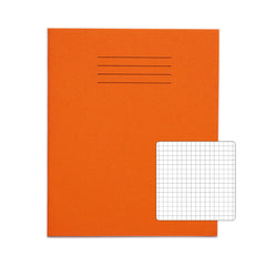 Rhino 8 x 6.5 Exercise Book 48 Page Orange  Ruled 5mm Squares S5 (Pack 100) - VEX342-312-2 DD
