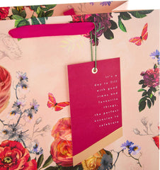 Elegant Floral Design Large Gift Bag