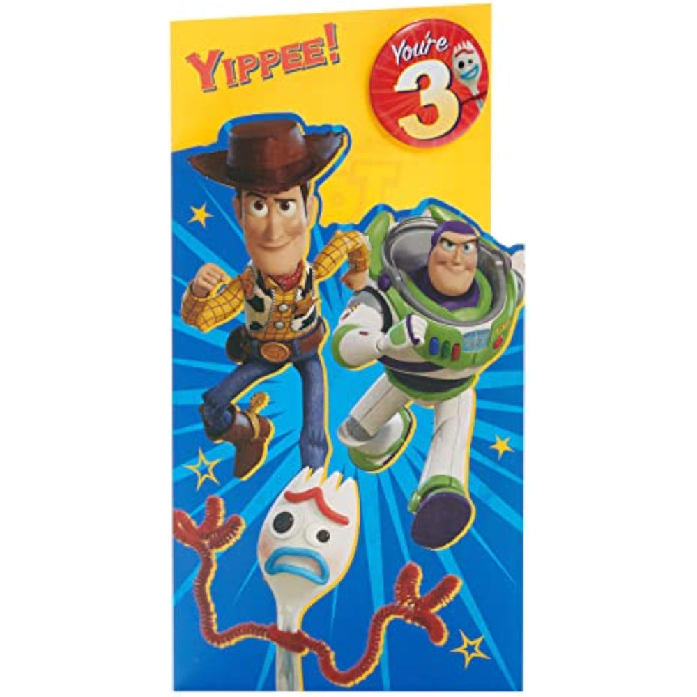 Disney Toy Story Design With Woody, Buzz & Forky 3rd Birthday Card
