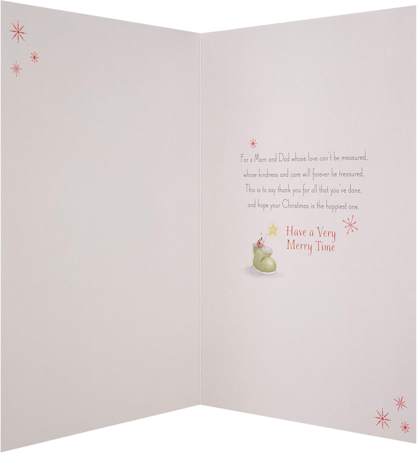 Mam and Dad Christmas Greeting Card with Heartfelt Festive Wishes and Warm Seasonal Design