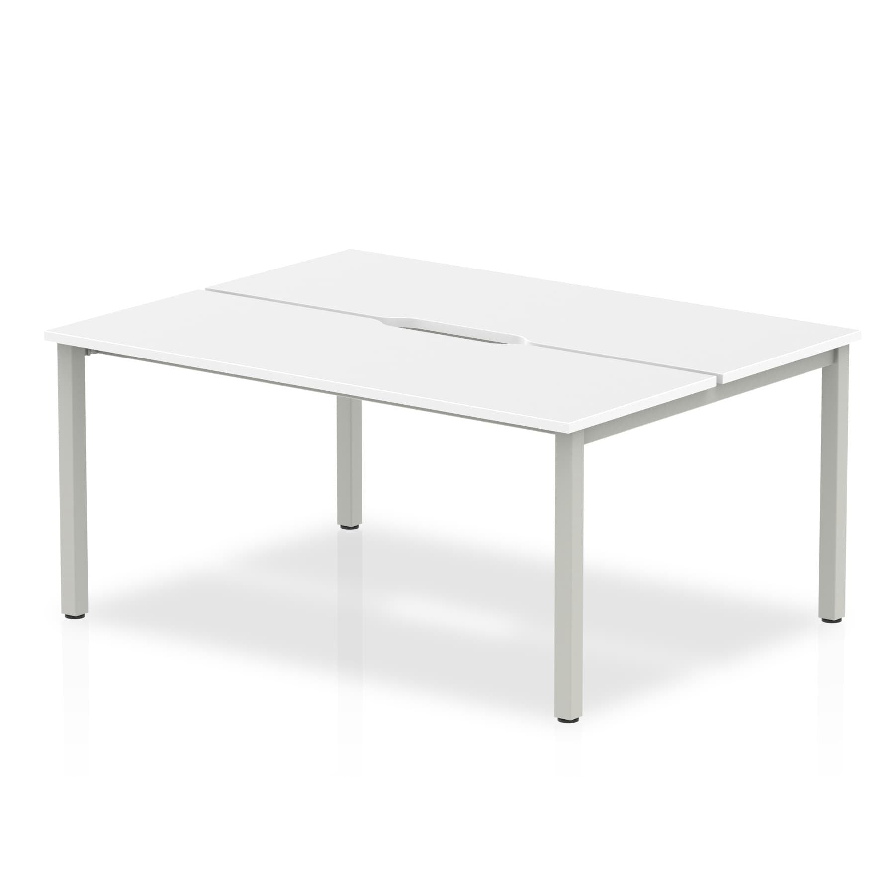Evolve Plus 1200mm Back to Back 2 Person Desk White Top Silver Frame BE176 DD